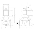 1851-KBLF040-250-24DC | 1" Solenoid Valf N.K. Pilot Kumandalı Pistonlu Hava Uygulamaları PU 0.5 - 40 Bar 24V DC 17 W