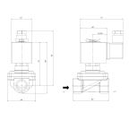 1901-AHEC006-150-24DC | 3/8" Solenoid Valf N.A Askı Diyafram Tipi ( HUNG ) EPDM 0 - 6 Bar 24V DC 17 W
