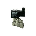 1901C-KBPD100-120-220AC | 1/2" Solenoid Valve N.C. Nickel Plated Brass Piston Pilot Operated PTFE 0.5 - 100 Bar 220V AC 19 VA