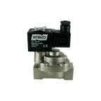 4911C-ABPE010-190-220AC | 3/4" Solenoid Valve N.O. Nickel Plated Piston Steam Pilot Operated PTFE 0.5 - 10 Bar 220V AC 19 VA