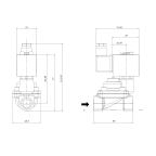 4911C-KBPD010-120-G12DC | 1/2" Solenoid Valve N.C. Nickel Plated Piston Steam Pilot Operated PTFE 0.5 - 10 Bar G12V DC 17 W