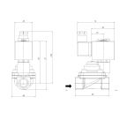 4911-KBPD010-120-24AC | 1/2" Solenoid Valf N.K. Pilot Kumandalı Pistonlu Buhar  PTFE 0.5 - 10 Bar 24V AC 19 VA