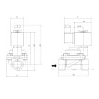 4911-KBPE010-190-24AC | 3/4" Solenoid Valf N.K. Pilot Kumandalı Pistonlu Buhar  PTFE 0.5 - 10 Bar 24V AC 19 VA
