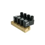6661-KDNA010-020-24DC | 1/8" Solenoid Valf N.K. Direkt Çekmeli 4'lü Sıralı Kısıcılı Eko Seri NBR 0 - 10 Bar 24V DC 6.5 W