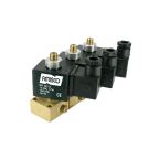 8932-KDNB007-020-12DC | 1/4" Solenoid Valf N.K. 3/2 Yollu Direkt Çekmeli Manuel Sıralı 3'lü NBR 0 - 7 Bar 12V DC 17 W