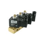 8932-KDNB007-020-24DC | 1/4" Solenoid Valf N.K. 3/2 Yollu Direkt Çekmeli Manuel Sıralı 3'lü NBR 0 - 7 Bar 24V DC 17 W