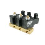 8932-KDNB010-015-220AC | 1/4" Solenoid Valf N.K. 3/2 Yollu Direkt Çekmeli Manuel Sıralı 3'lü NBR 0 - 10 Bar 220V AC 19 VA