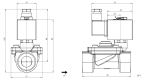 1" Solenoid Valf N.A Pilot Kumandalı NBR 0.5 - 16 Bar G24V AC 19 VA — Teknik resim