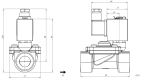 1" Solenoid Valf N.K. Pilot Kumandalı NBR 0.5 - 16 Bar 220V AC 13 VA — Teknik resim