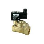1801-ABPF040-250-24DC | 1" Solenoid Valve N.O. Brass Piston Pilot Operated PTFE 0.5 - 40 Bar 24V DC 17 W