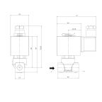 1801-ADPA050-015-220AC | 1/8" Solenoid Valf N.A Direkt Çekmeli PTFE 0 - 50 Bar 220V AC 19 VA