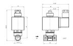 1/4" Solenoid Valve N.C. 3/2 Ways Direct Acting NBR 0 - 7 Bar 220V AC 19 VA — Technical drawing