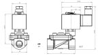 3/8" Solenoid Valve N.C. Pilot Operated NBR 0.5 - 40 Bar 12V DC 17 W — Technical drawing